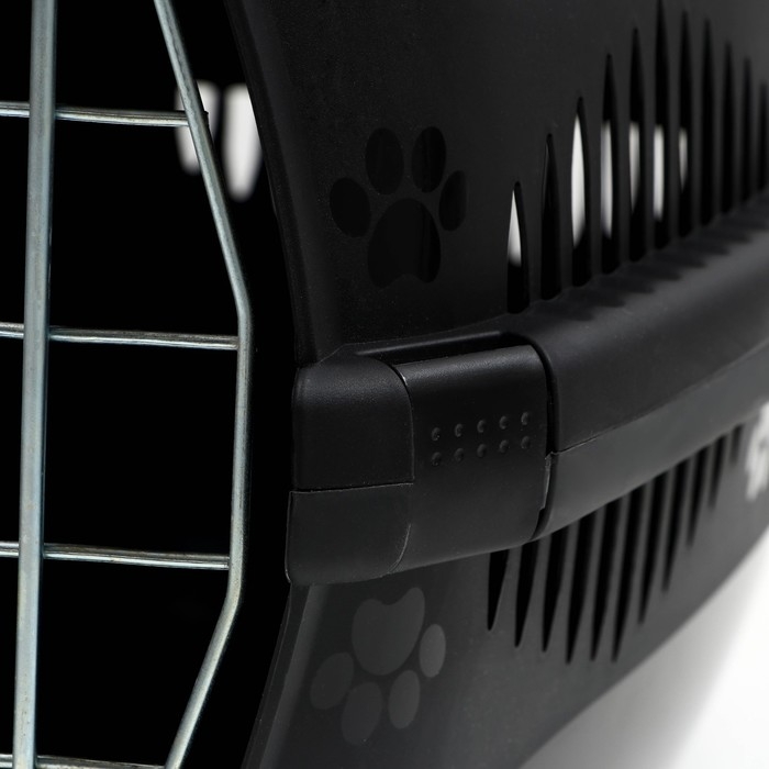 Переноска для животных до 12 кг Переноска для животных до 12 кг "Пижон" 49х33х32см, металлическая дверь, черная