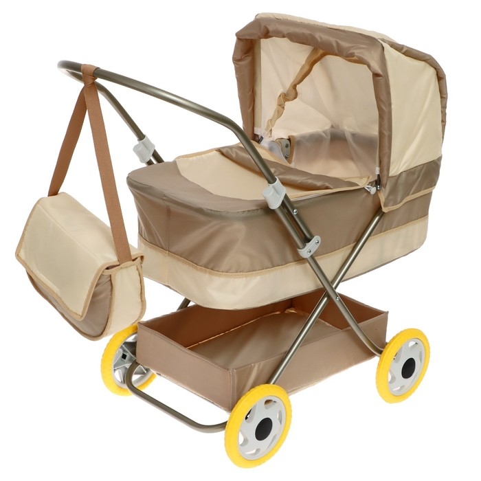 Коляска кукольная №13, цвет бежевый Коляска кукольная №13, цвет бежевый
