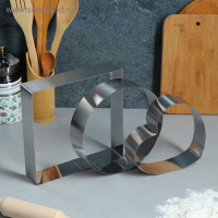 Набор форм для выпечки и выкладки &laquo;Круг, квадрат, сердце&raquo;, 20 х 20 х 5 см, 3 шт