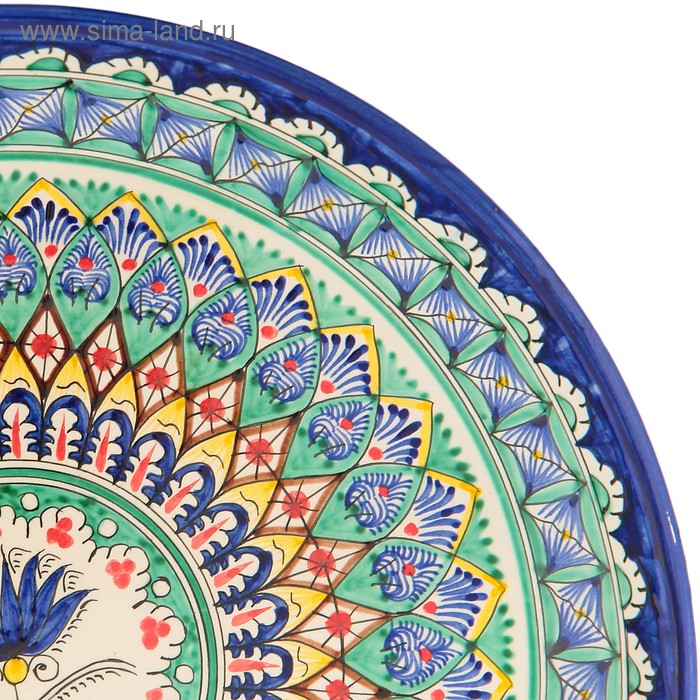 Ляган Риштанская Керамика Ляган Риштанская Керамика "Узоры", 36 см, синий