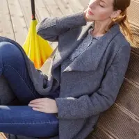 Зонт наоборот Style, трость, сине-голубой