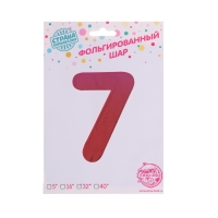 Шар фольгированный 32" &laquo;Цифра 7&raquo;, на подставке, радужный