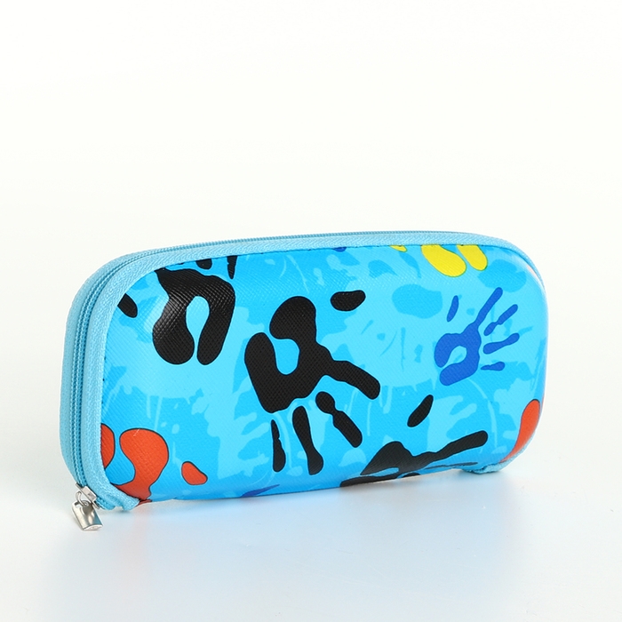 Футляр для очков на молнии, длина 16,5 см, цвет голубой Футляр для очков на молнии, длина 16,5 см, цвет голубой