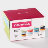 Набор кружек фарфоровых Доляна «Цветной дым», 4 предмета: 340 мл Набор кружек фарфоровых Доляна «Цветной дым», 4 предмета: 340 мл