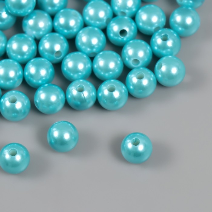 Набор бусин "Жемчуг" d 10 мм, 250 гр, нежно-голубой