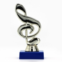 Кубок «Скрипичный ключ», наградная фигура, подставка пластик синяя, 14,5 х 6,5 х 6 см. Кубок «Скрипичный ключ», наградная фигура, подставка пластик синяя, 14,5 х 6,5 х 6 см.