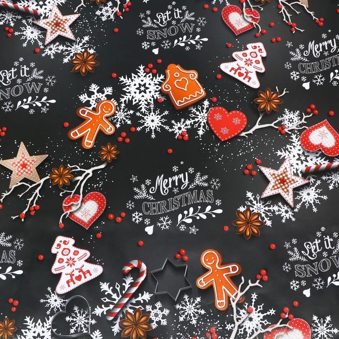 Новый год. Бумага упаковочная глянцевая Новый год. Бумага упаковочная глянцевая "Первый снег",70 х 100 см,1 лист