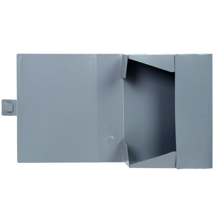 Папка-короб архивная А4, корешок 80 мм, пластик, Calligrata, вырубная застежка, серая, до 700 листов Папка-короб архивная А4, корешок 80 мм, пластик, Calligrata, вырубная застежка, серая, до 700 листов