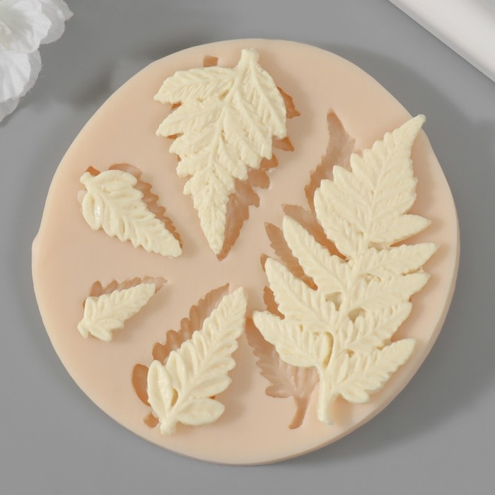 Молд силиконовый Молд силиконовый "Листья травинки" от 1х2 см до 3,7х7 см МИКС