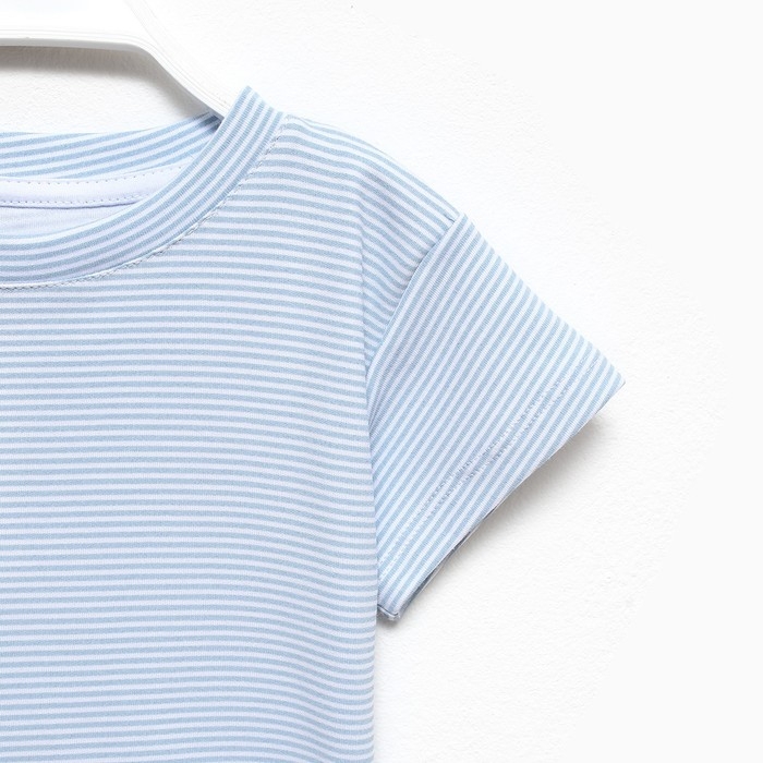 Футболка детская в полоску KAFTAN "Basic line", р.30 (98-104 см), голубой/белый