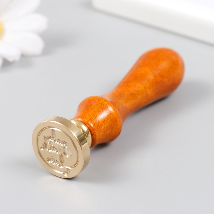 Печать для сургуча с деревянной ручкой Печать для сургуча с деревянной ручкой "Made with love" 9х2,5х2,5 см