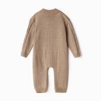 Комбинезон детский с шапочкой вязаный MINAKU, рост 80-86, цвет коричневый