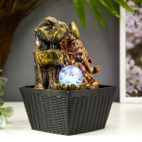 Фонтан настольный от сети, подсветка "Бронзовый Ганеша и лотосы" 22х13х13 см Фонтан настольный от сети, подсветка "Бронзовый Ганеша и лотосы" 22х13х13 см