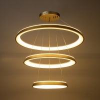 Люстра "Анелло" 3хLED 3000-6000К 220Вт золото 130х60х120 см BayerLux