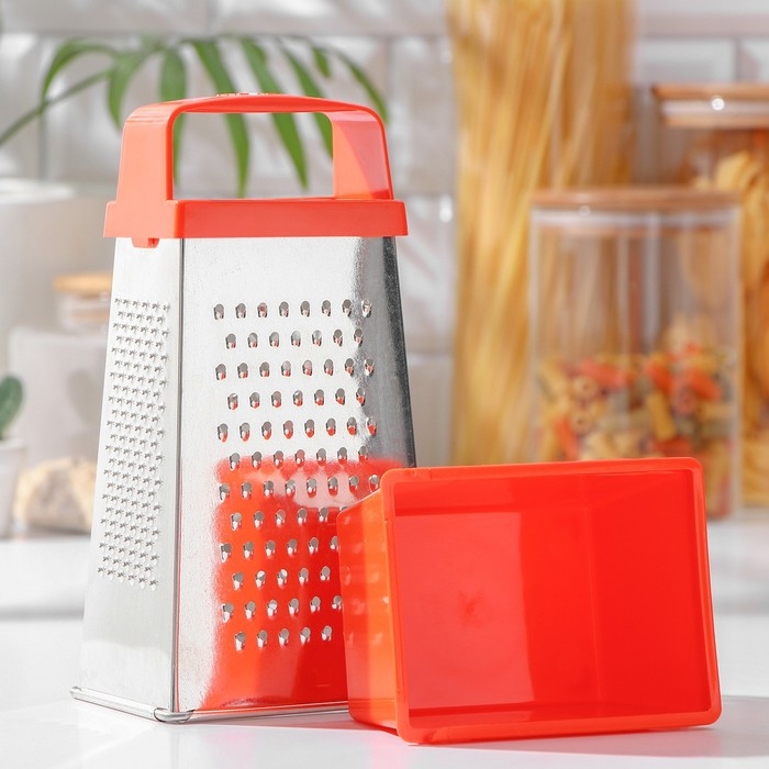 Тёрка &laquo;Комфорт&raquo;, 4 грани и контейнер 450 мл, 11&times;8,5&times;27 см, цвет МИКС