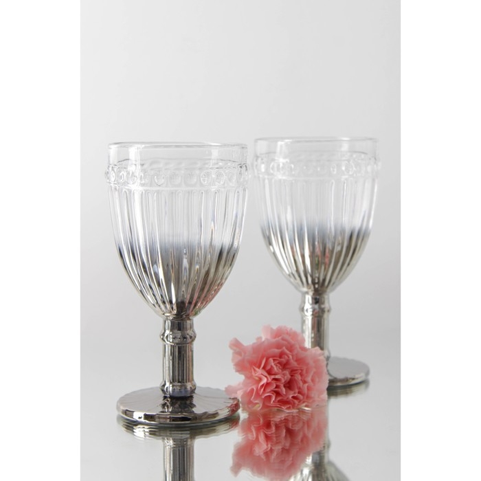 Набор бокалов из стекла Magistro «Босфор», 250 мл, 6 шт, цвет градиент серебро Набор бокалов из стекла Magistro «Босфор», 250 мл, 6 шт, цвет градиент серебро