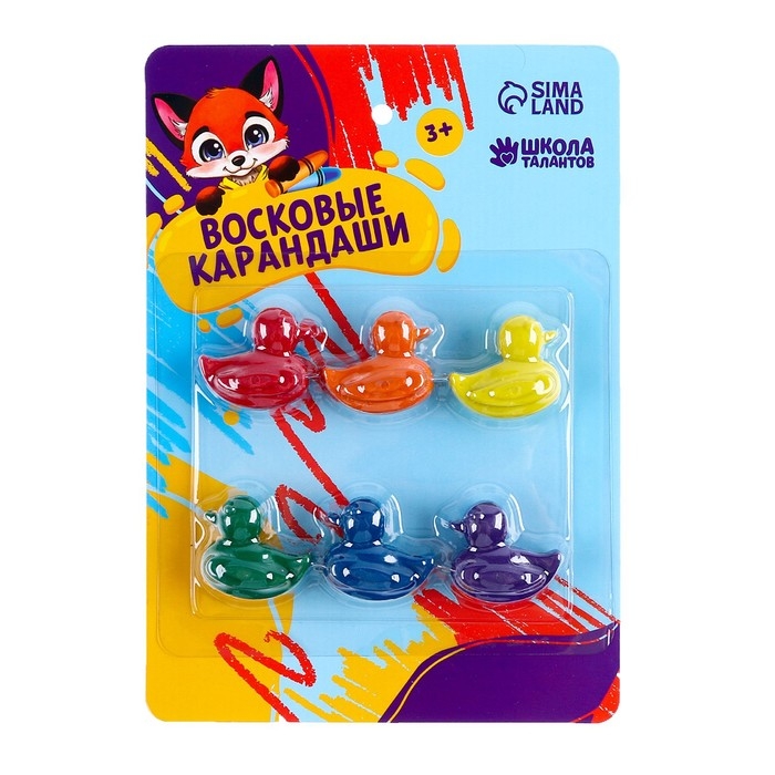 Восковые карандаши «Утки», набор 6 цветов Восковые карандаши «Утки», набор 6 цветов