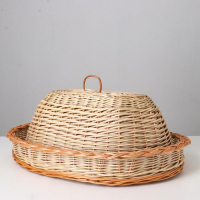 Хлебница с крышкой из прута овальная, 30х40хН18 см, ива Хлебница с крышкой из прута овальная, 30х40хН18 см, ива