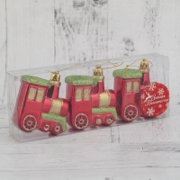 Украшение ёлочное "Паровозик" (набор 3 шт) 6,5х6,5 см, красный Украшение ёлочное "Паровозик" (набор 3 шт) 6,5х6,5 см, красный