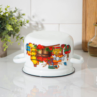 Кастрюля эмалированная, 2 л, индукция, деколь МИКС, цвет белый Кастрюля эмалированная, 2 л, индукция, деколь МИКС, цвет белый