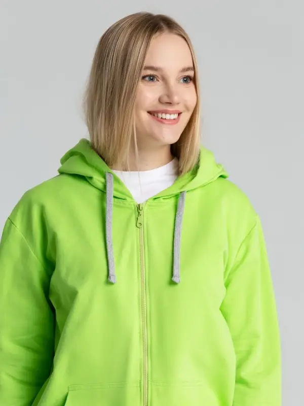 Толстовка на молнии с капюшоном Unit Siverga зеленое яблоко, размер XXL Толстовка на молнии с капюшоном Unit Siverga зеленое яблоко, размер XXL