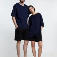 Футболка унисекс оверсайз Crosstown, темно-синяя, размер M