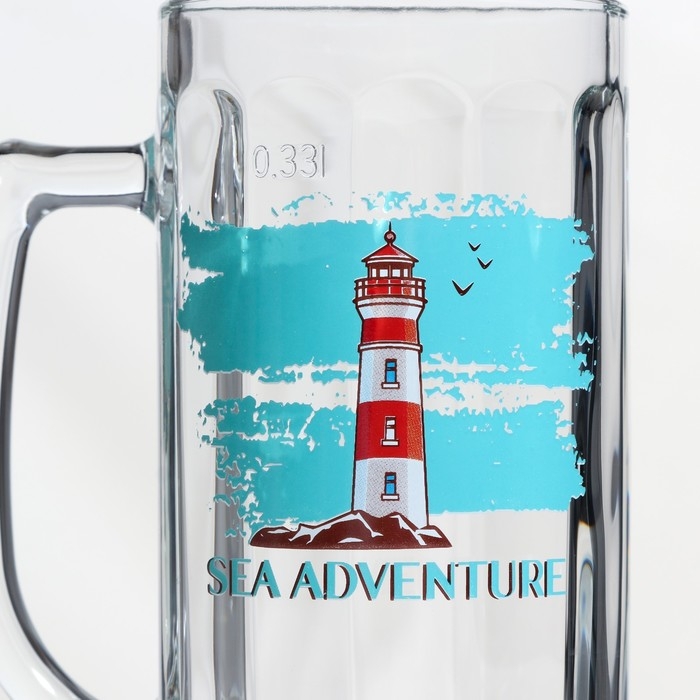 Кружка стеклянная для пива &laquo;Гамбург. Морское приключение&raquo;, 330 мл