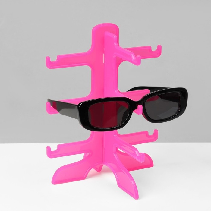 Подставка под очки 3 места, 16&times;14,5&times;20, цвет розовый