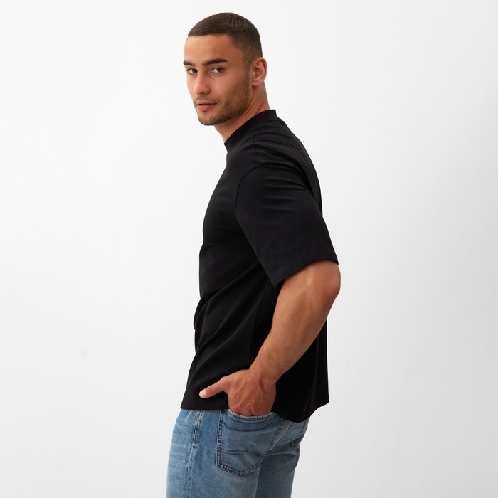 Футболка мужская из органического хлопка MINAKU OVERSIZE FIT: цвет черный, р-р 46