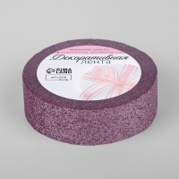 Лента декоративная &laquo;Блёстки&raquo;, 25 мм &times; 9,1 &plusmn; 0,5 м, цвет сиреневый