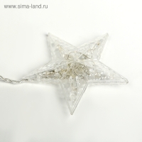 Гирлянда &laquo;Бахрома&raquo; 2.4 &times; 0.9 м с насадками &laquo;Звёзды&raquo;, IP20, прозрачная нить, 138 LED, свечение тёплое белое, 8 режимов, 220 В