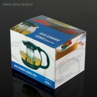 Чайник стеклянный заварочный «Любава», 1,25 л, с металлическим ситом, цвет чёрный Чайник стеклянный заварочный «Любава», 1,25 л, с металлическим ситом, цвет чёрный