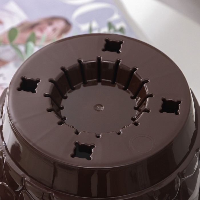 Горшок с поддоном «Камешки», 5 л, цвет шоколадный Горшок с поддоном «Камешки», 5 л, цвет шоколадный