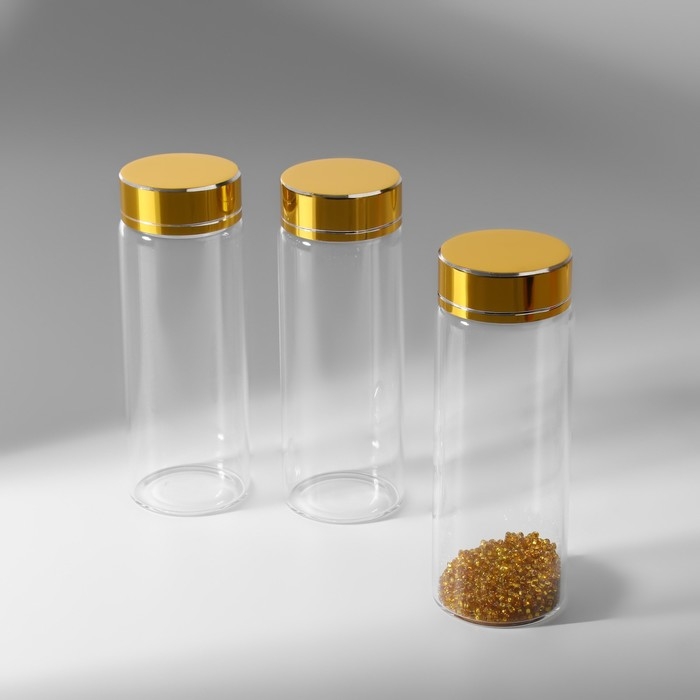 Баночки для хранения бисера, d = 3,7 &times; 10 см, 3 шт