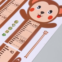 Наклейка пластик интерьерная цветная ростомер "Обезьянка" 45x60 см Наклейка пластик интерьерная цветная ростомер "Обезьянка" 45x60 см