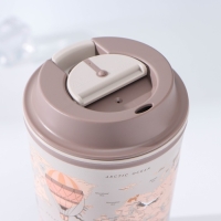 Термостакан с крышкой с клапаном «Карта», 350 мл, 8,6×8,6×15,5 см, цвет светло-бежевый Термостакан с крышкой с клапаном «Карта», 350 мл, 8,6×8,6×15,5 см, цвет светло-бежевый