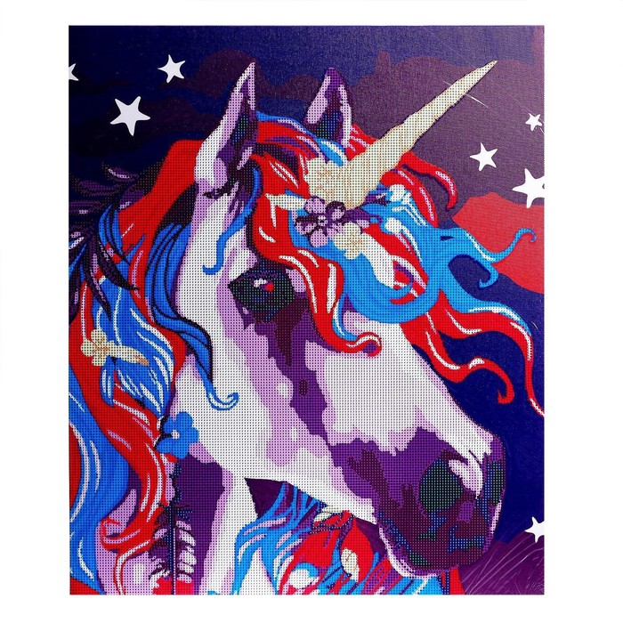 Алмазная мозаика с частичным заполнением на подрамнике &laquo;Единорог&raquo;, 50 x 60 см