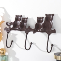 Крючки декоративные металл "Совушки на ветке" 27х5х15,5 см Крючки декоративные металл "Совушки на ветке" 27х5х15,5 см