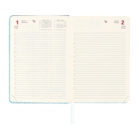 Ежедневник датированный 2025 года A5, 168 листов, deVENTE. Barbara, твердая обложка кожзам с поролоном, перфорацией, ляссе, блок 70, голубой Ежедневник датированный 2025 года A5, 168 листов, deVENTE. Barbara, твердая обложка кожзам с поролоном, перфорацией, ляссе, блок 70, голубой