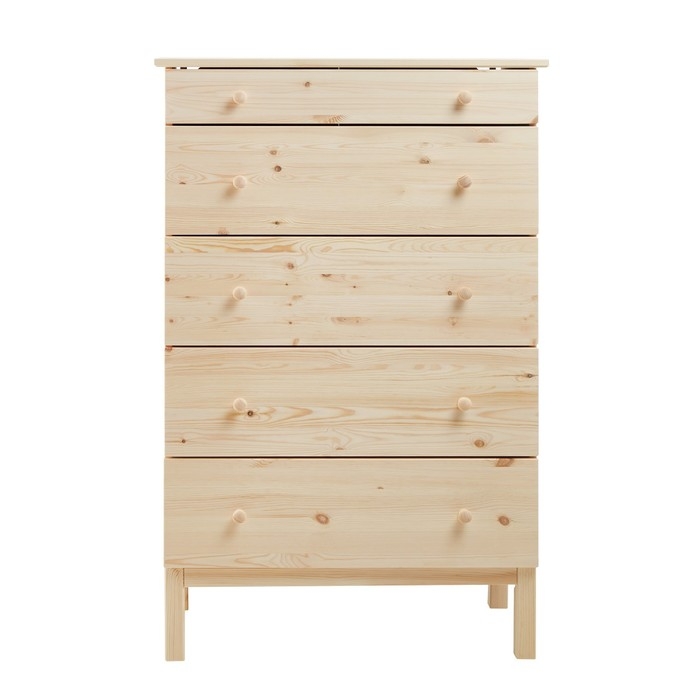 Комод TARVA 5, 76х40х127, Массив сосны