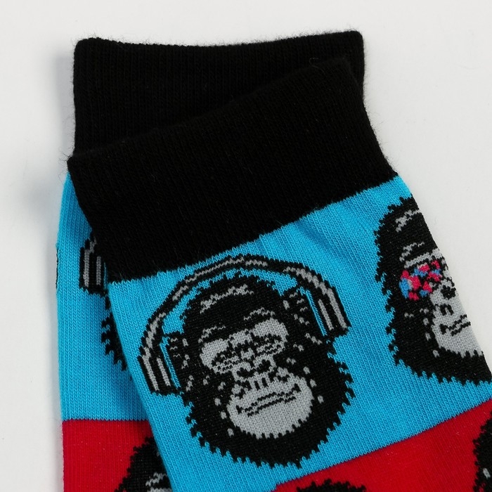 Носки "Обезьяны", цвет розовый/голубой, размер 25-27