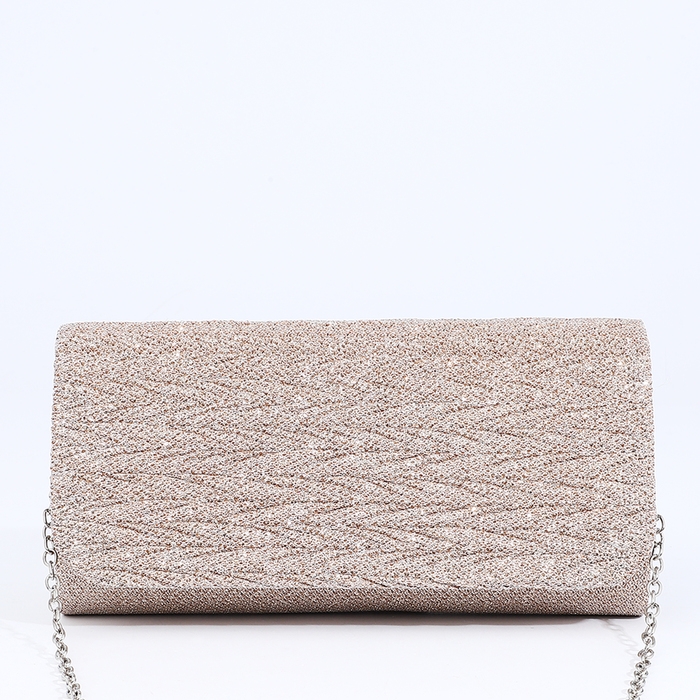 Сумка-клатч на магните, длинная цепь, цвет золотой