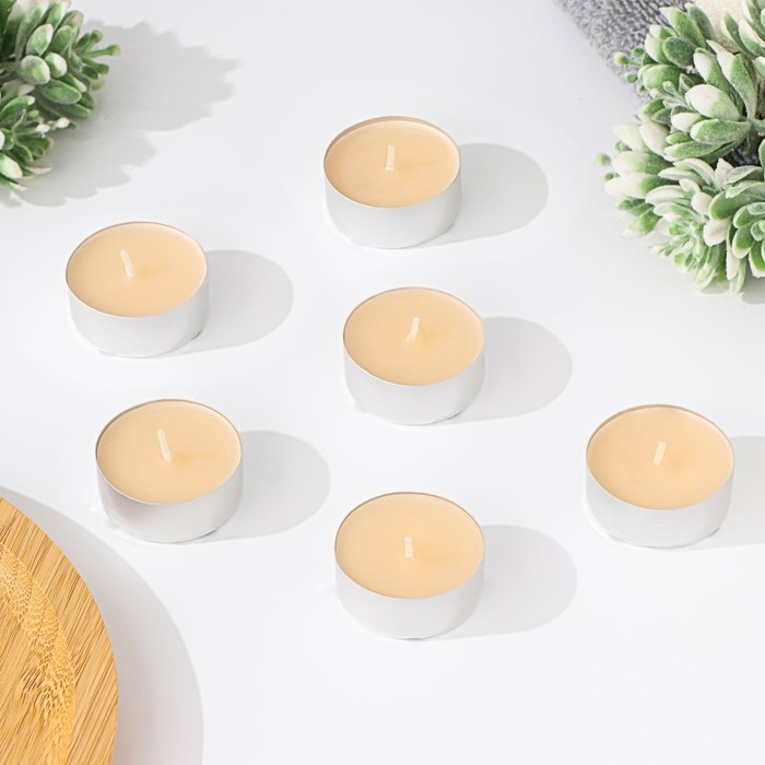 Набор чайных свечей ароматических в термоусадке Набор чайных свечей ароматических в термоусадке "Ваниль", 3,8х1,6 см, 3,5 ч, 12 г, 20 штук