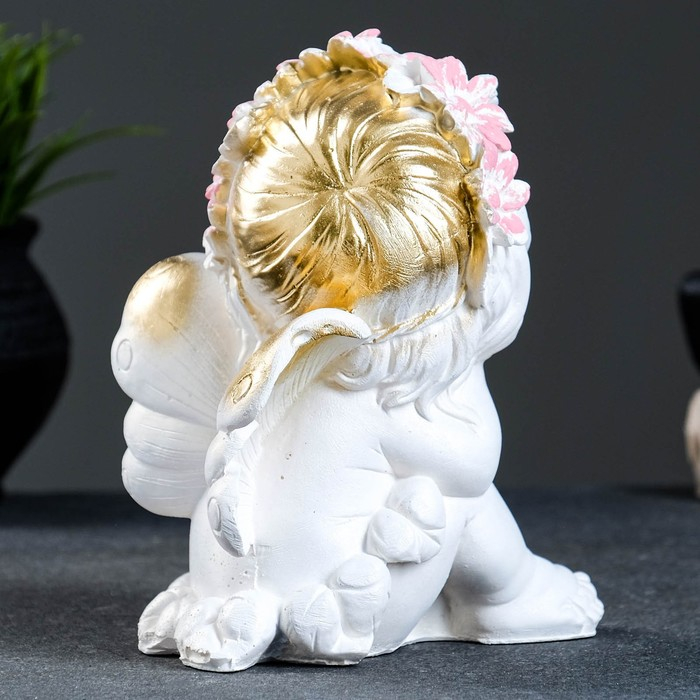 Фигура Фигура "Фея сидя" перламутр 20х15х16см