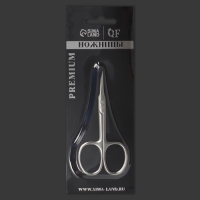 Ножницы маникюрные &laquo;Premium&raquo;, загнутые, узкие, 9 см, на блистере, цвет серебристый