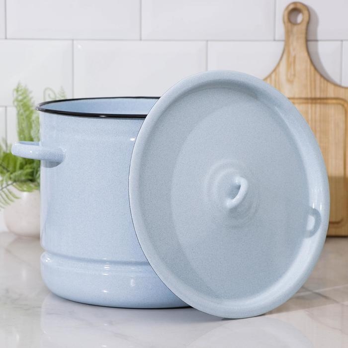 Мантоварка эмалированная, 12 л, без деколи, 4 вставки, цвет голубой Мантоварка эмалированная, 12 л, без деколи, 4 вставки, цвет голубой