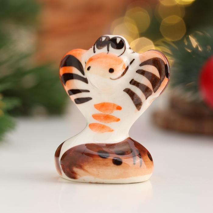 Новый год. Сувенир символ года Новый год. Сувенир символ года "Змей Гоша", гжель, цвет, 4 см