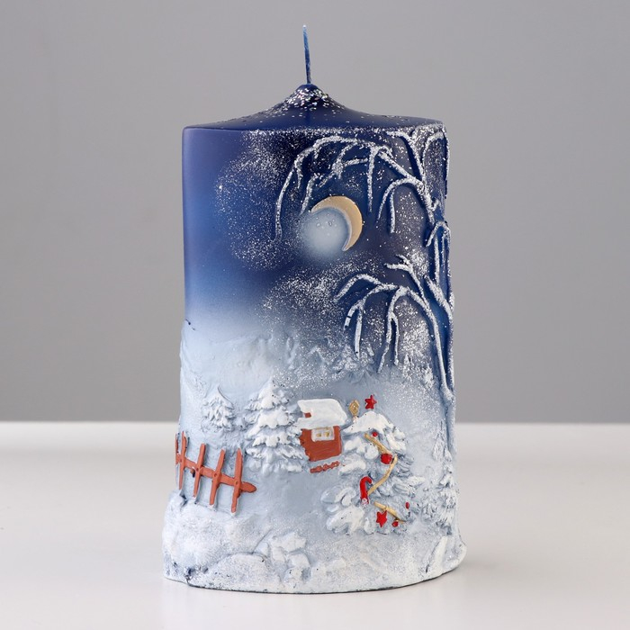 Свеча - цилиндр Свеча - цилиндр "Новогодняя", большая, 7х10х16 см