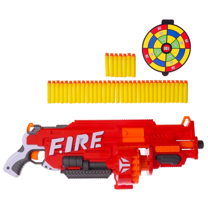 Бластер &laquo;Огненный&raquo;, стреляет мягкими пулями, работает на батарейках
