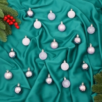 Набор шаров пластик d-4 см, 20 шт "Традиция" треск, сиреневый